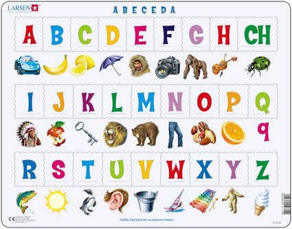 Abeceda – veľké písmená abecedy s obrázkami – Puzzle učíme sa písmenká