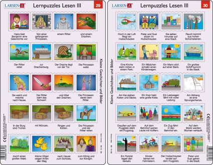 Predáva sa len v balíku 10 ks puzzle Nemčina 21 - 30 / Nemčina  30 – príbeh vo vetách a obrázkoch – deti letia vrtuľníkom na výlet, sledujú svet zhora
