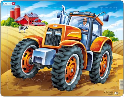 Dopravné prostriedky – Traktor pracuje na poli – Obrázkové puzzle