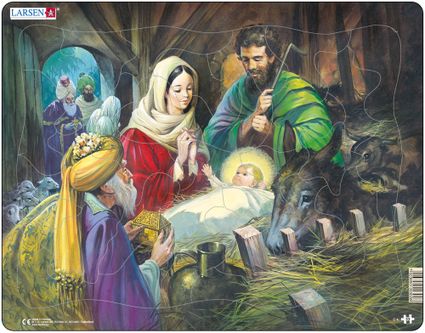 Ježiško, Mária a Jozef, narodenie Ježiška v Betlehéme, návšteva troch mudrcov – Obrázkové puzzle