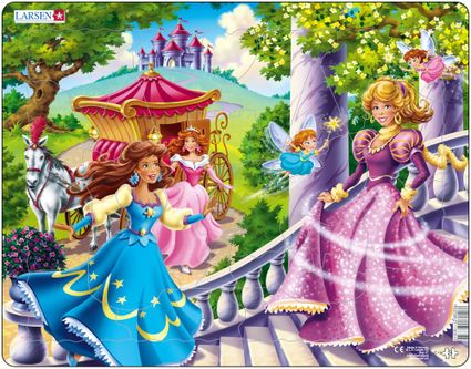 Rozprávky – Princezné vystupujú z koča a kráčajú po schodoch – Obrázkové puzzle