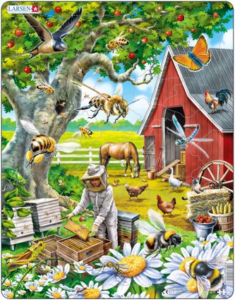 Včelárstvo – Včelár a starostlivosť o včely, práca so včelami a včelím úľom – Obrázkové puzzle