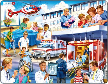 Záchranári – Lekárska prvá pomoc, nemocnica, sanitka, pohotovosť, lekári, lekárky, ošetrenie – Obrázkové puzzle
