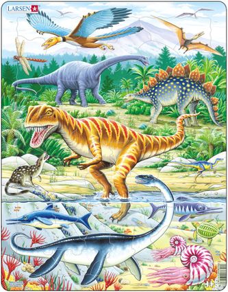 Zvieratá historické – Dinosaury, praveké jaštery, Jurský svet, druhohory, jura – Obrázkové puzzle
