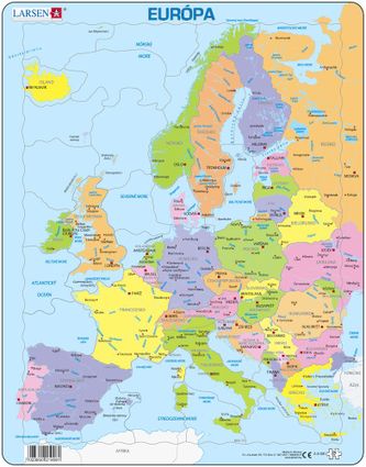 Mapy – Európa, politická mapa s krajinami a hlavnými mestami – Zemepis, zemepisné puzzle